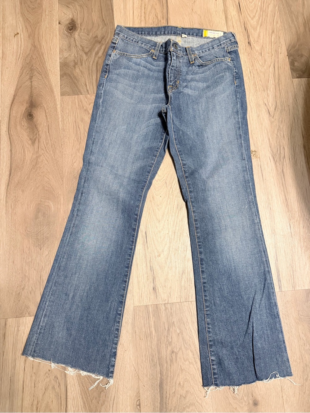 Gap Women's Blue Flare Jeans Raw Hem - Size 6 Casual Flare